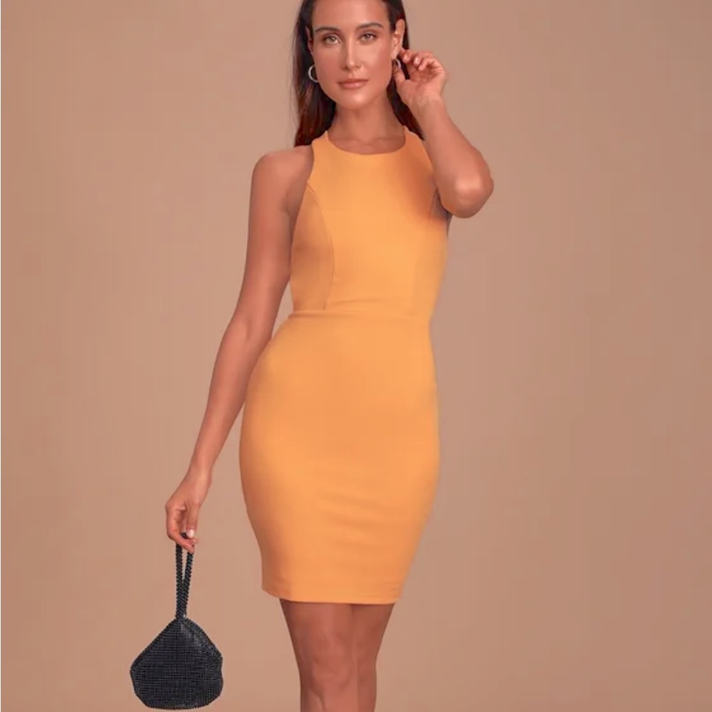 Feeling Right Golden Yellow Strappy Bodycon Dress